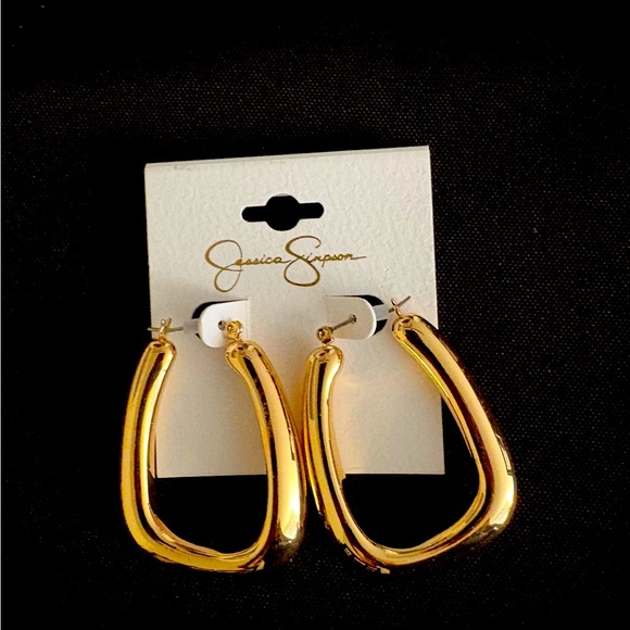 NEW Jessica Simpson gold square earrings - Picture 1 of 2